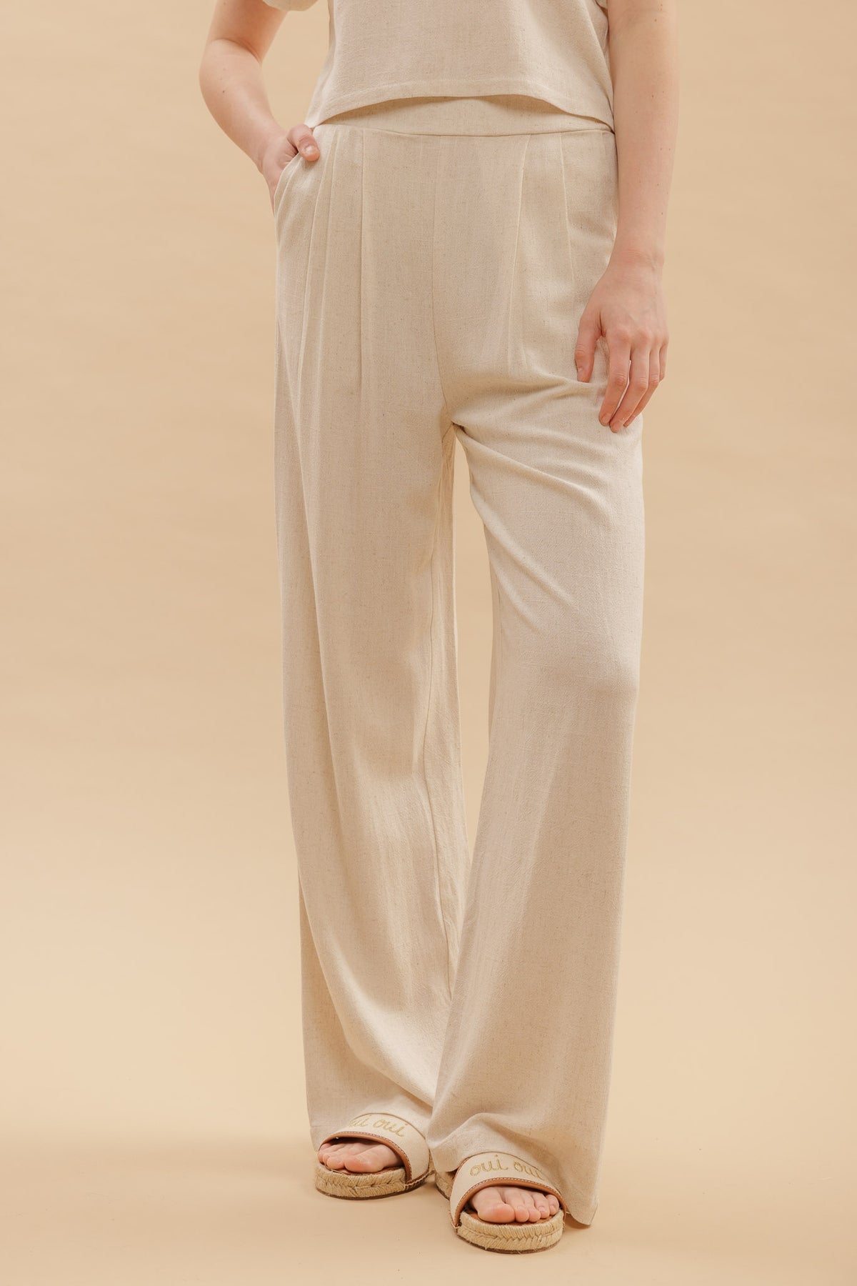 Summer Linen Pants-Oatmeal