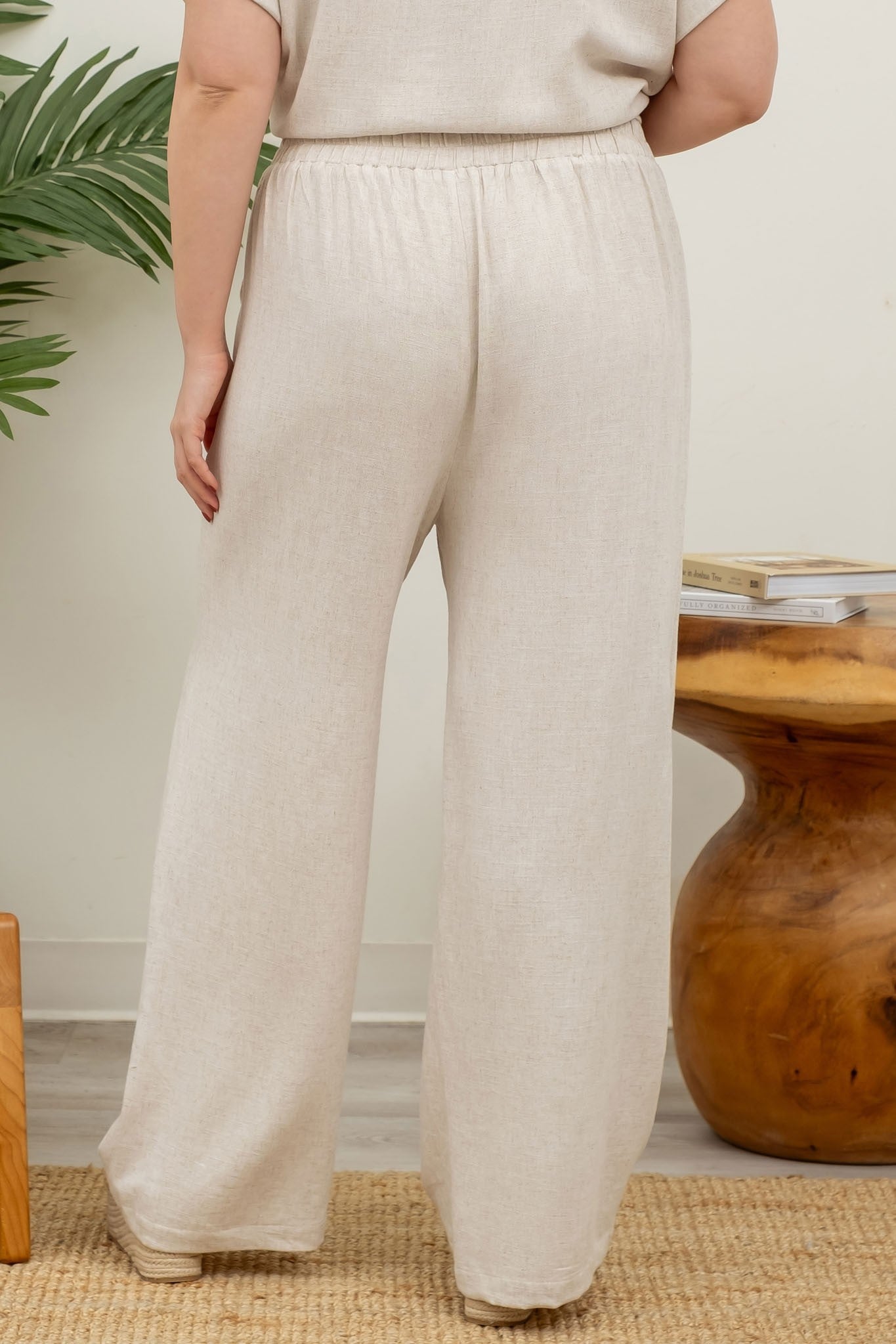 Summer Linen Pants-Oatmeal