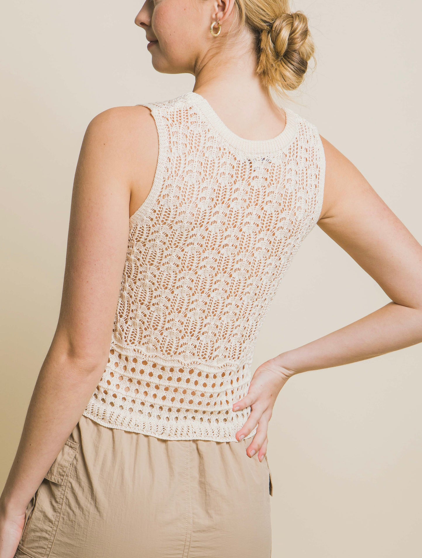 Lace Dreams Crochet Top-Natural