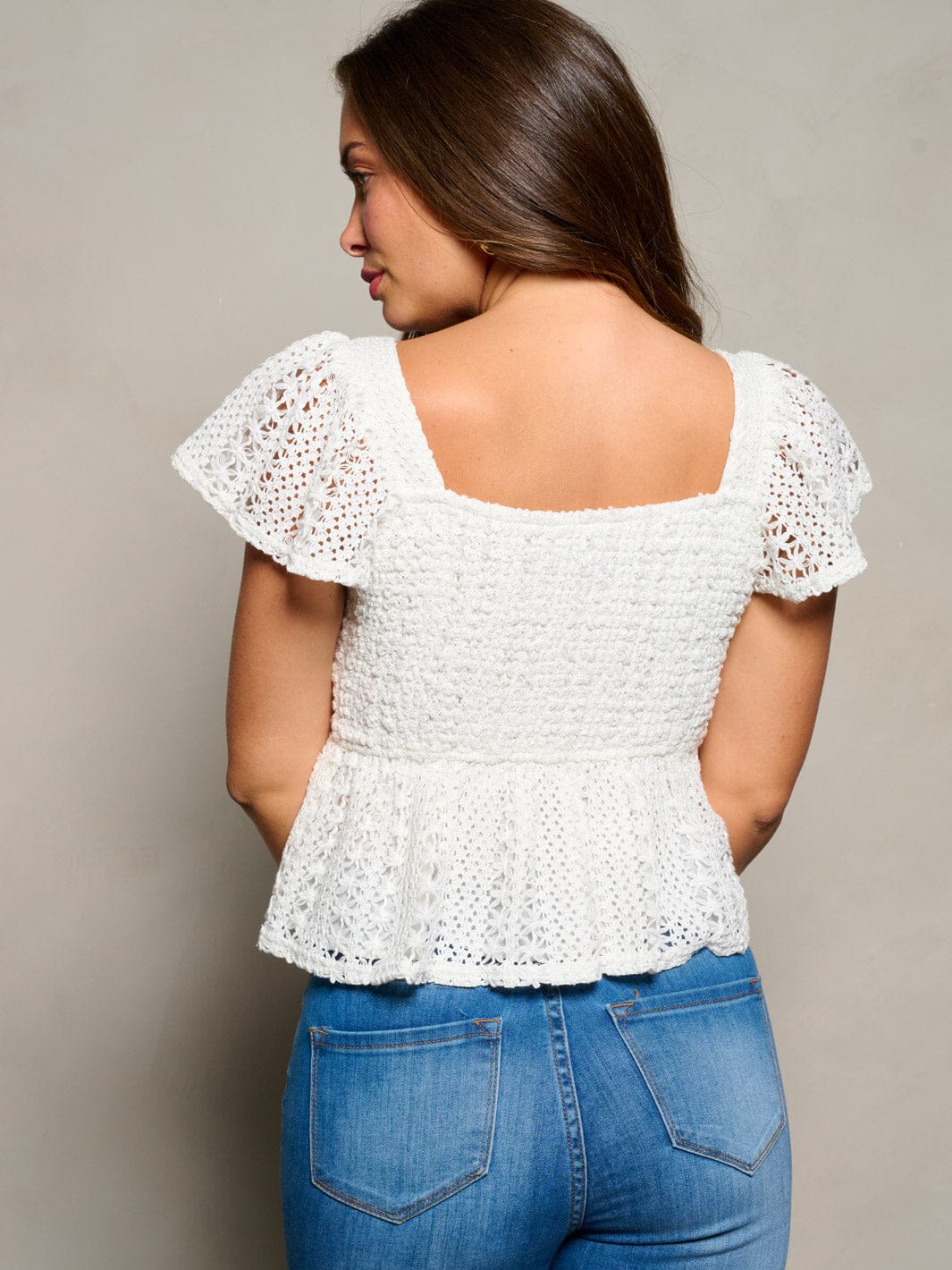 Secret Garden Crochet Top-Ivory