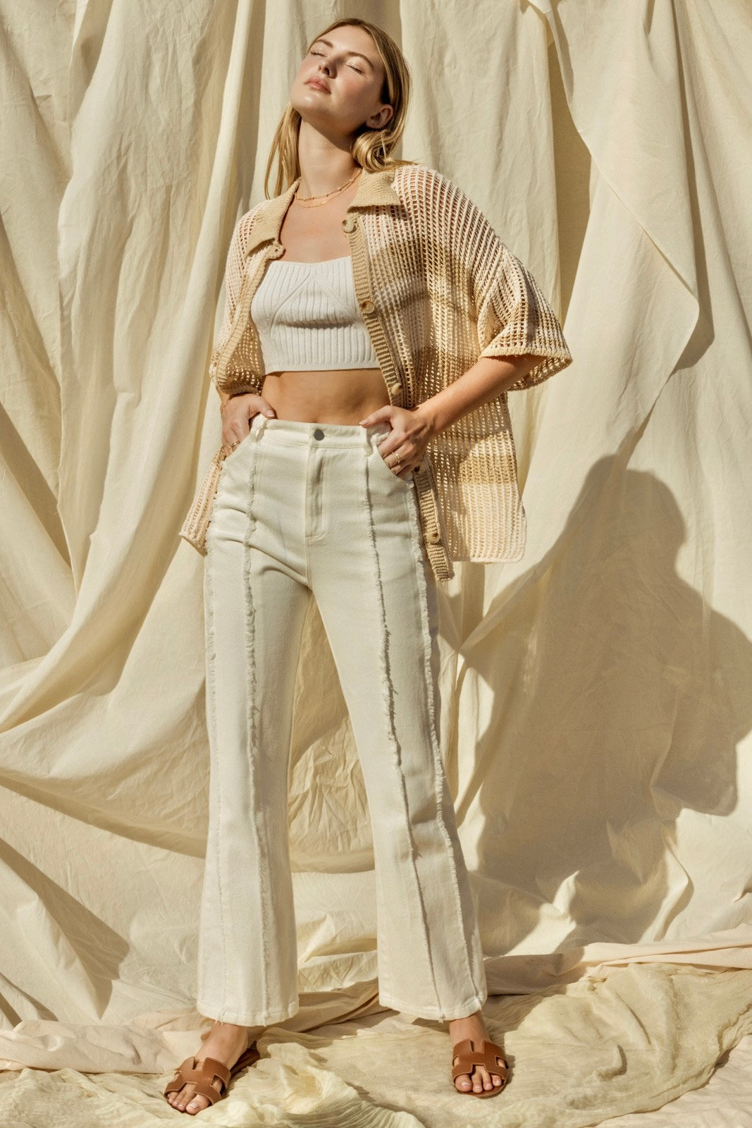 Unforgettable Summer Days Oversized Top-Cream