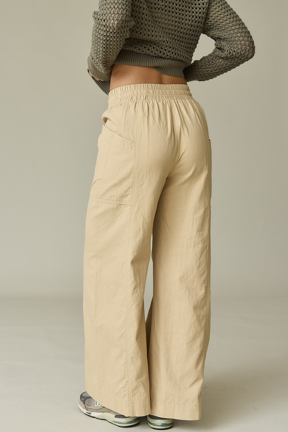 Miley Wide-Leg Pants-Khaki