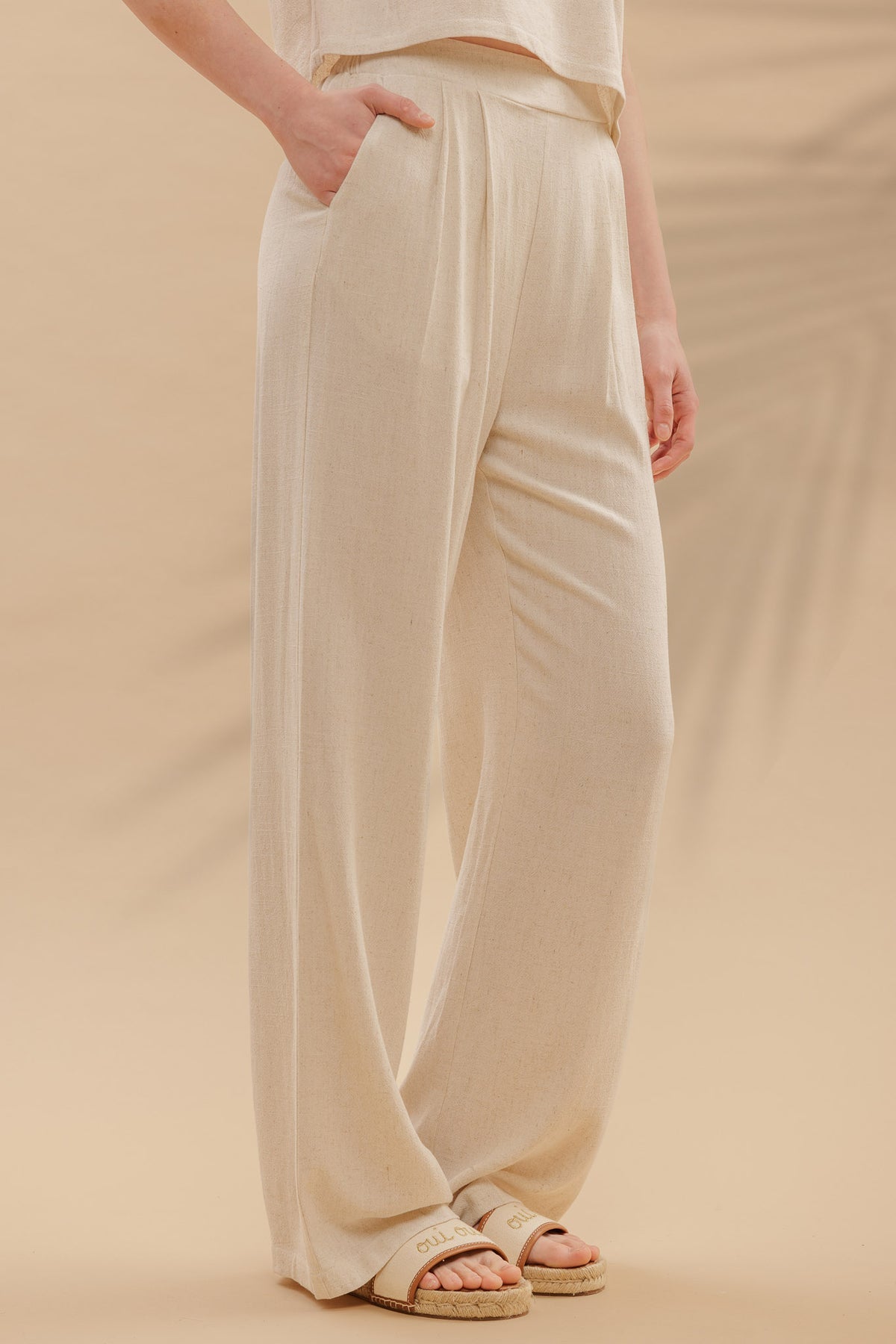 Summer Linen Pants-Oatmeal