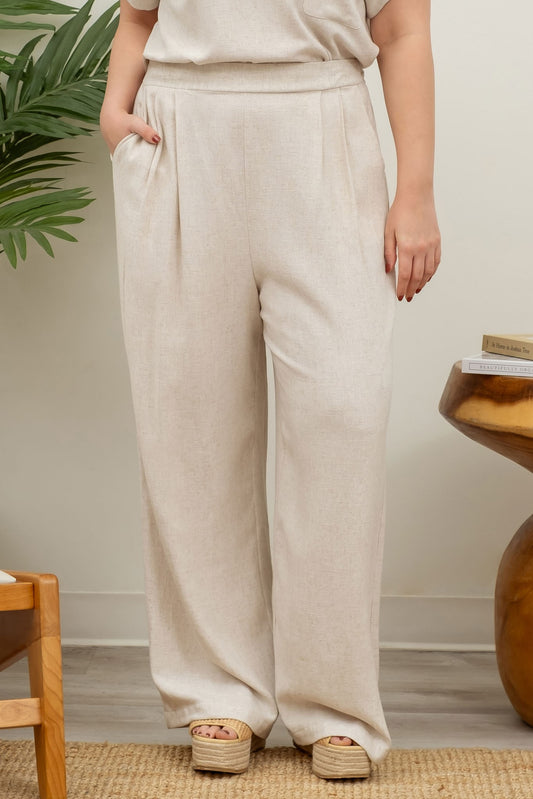 Summer Linen Pants-Oatmeal