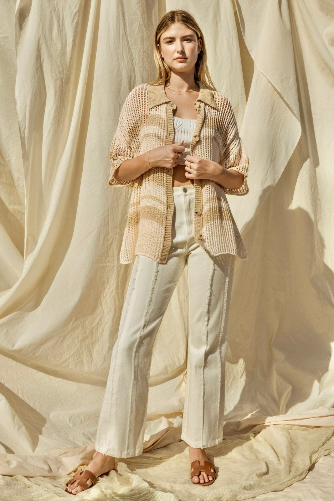 Unforgettable Summer Days Oversized Top-Cream