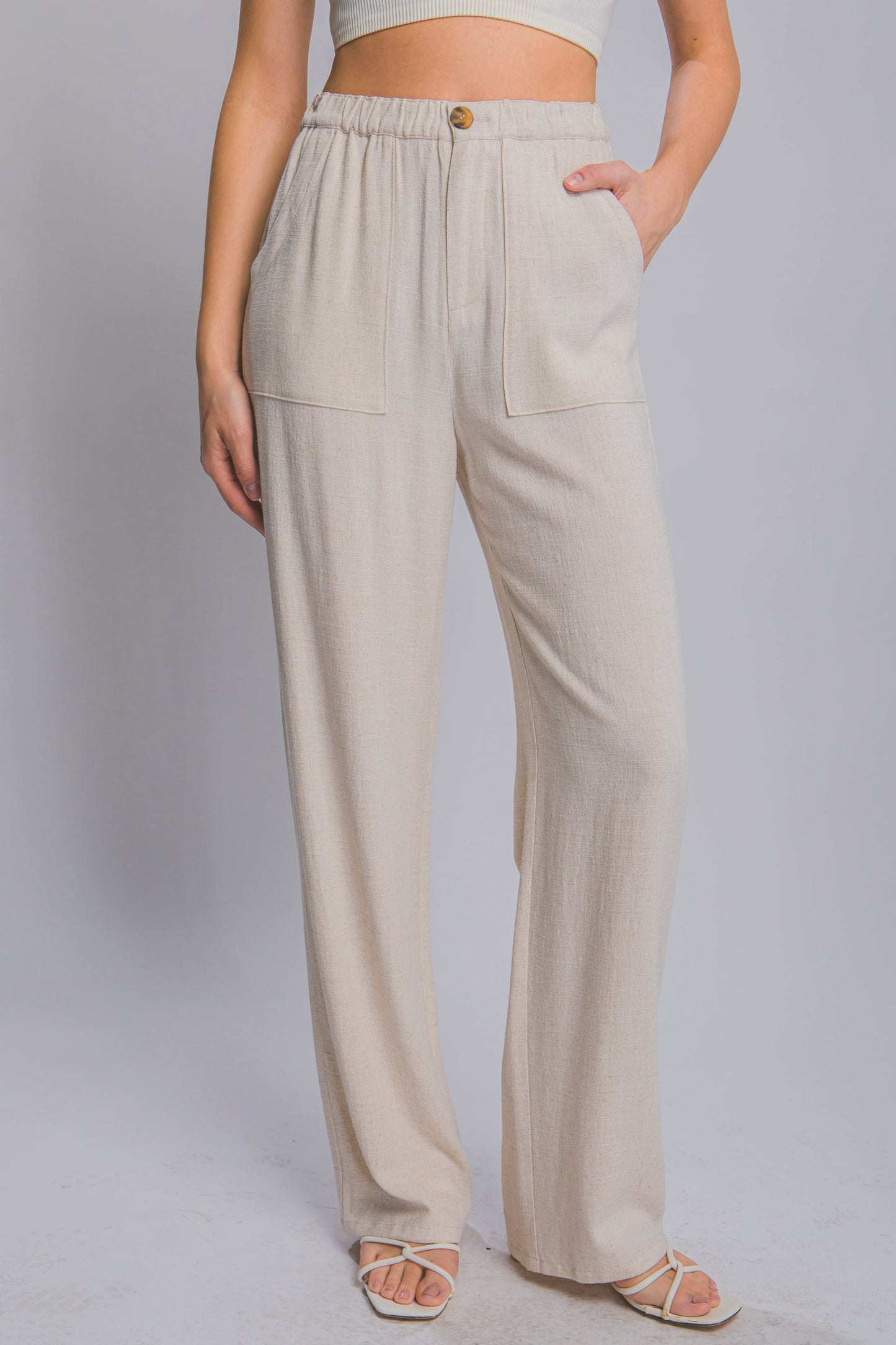 Summer Staple Linen Pants-Oatmeal
