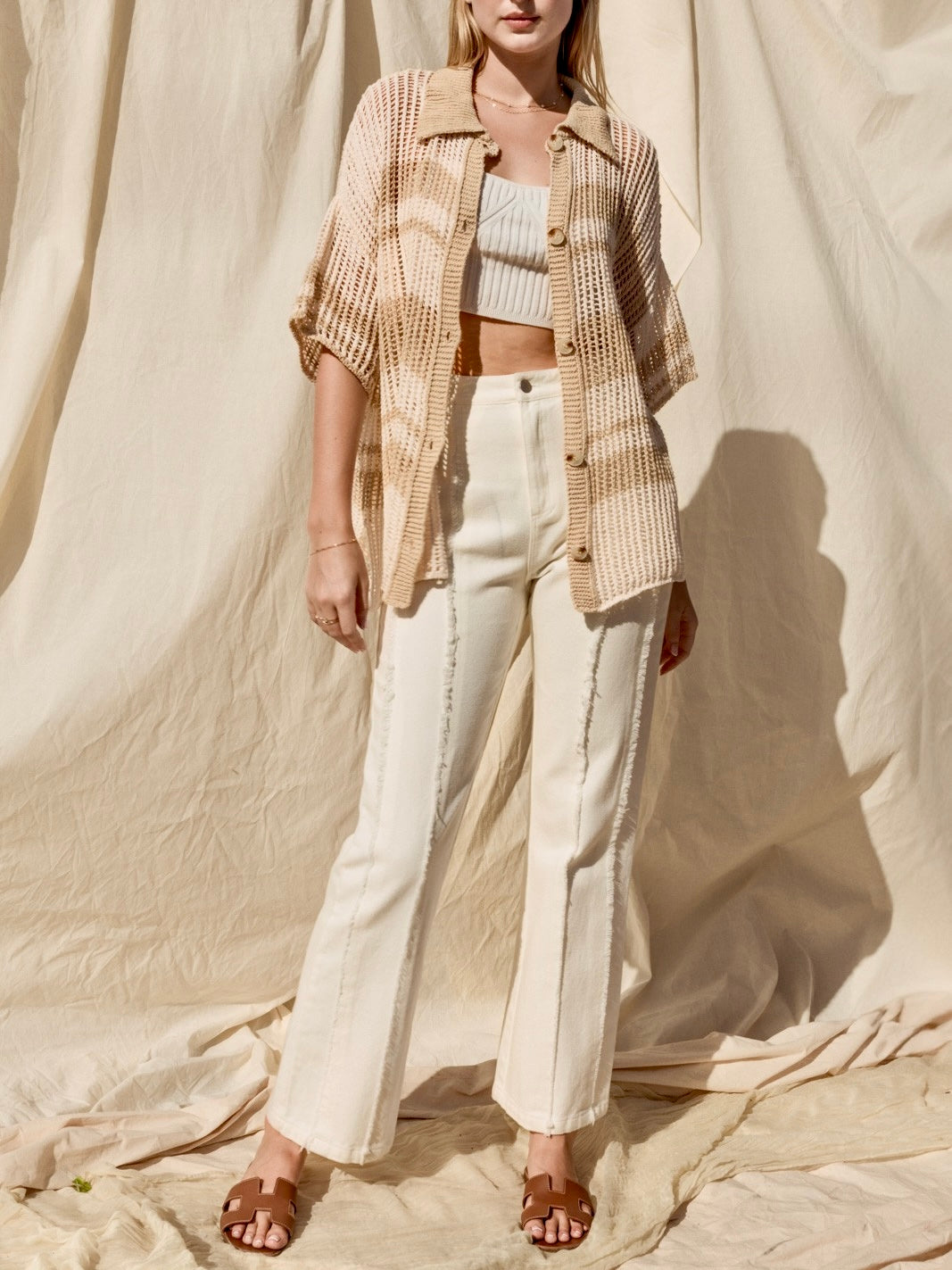 Unforgettable Summer Days Oversized Top-Cream