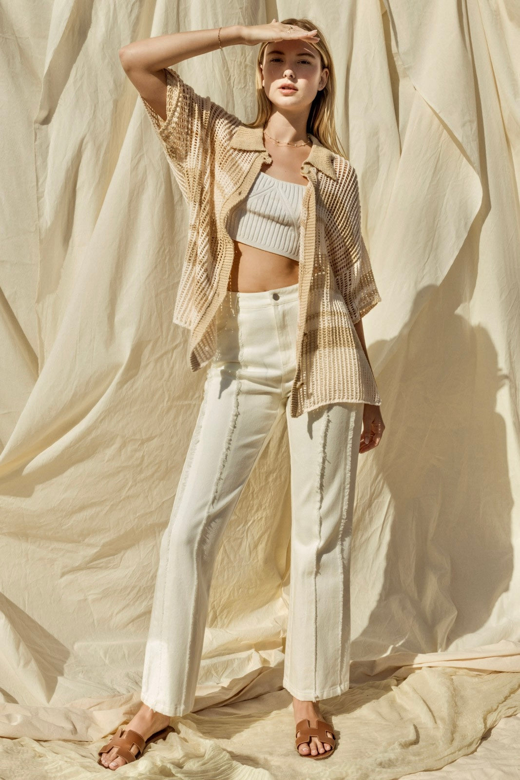 Unforgettable Summer Days Oversized Top-Cream