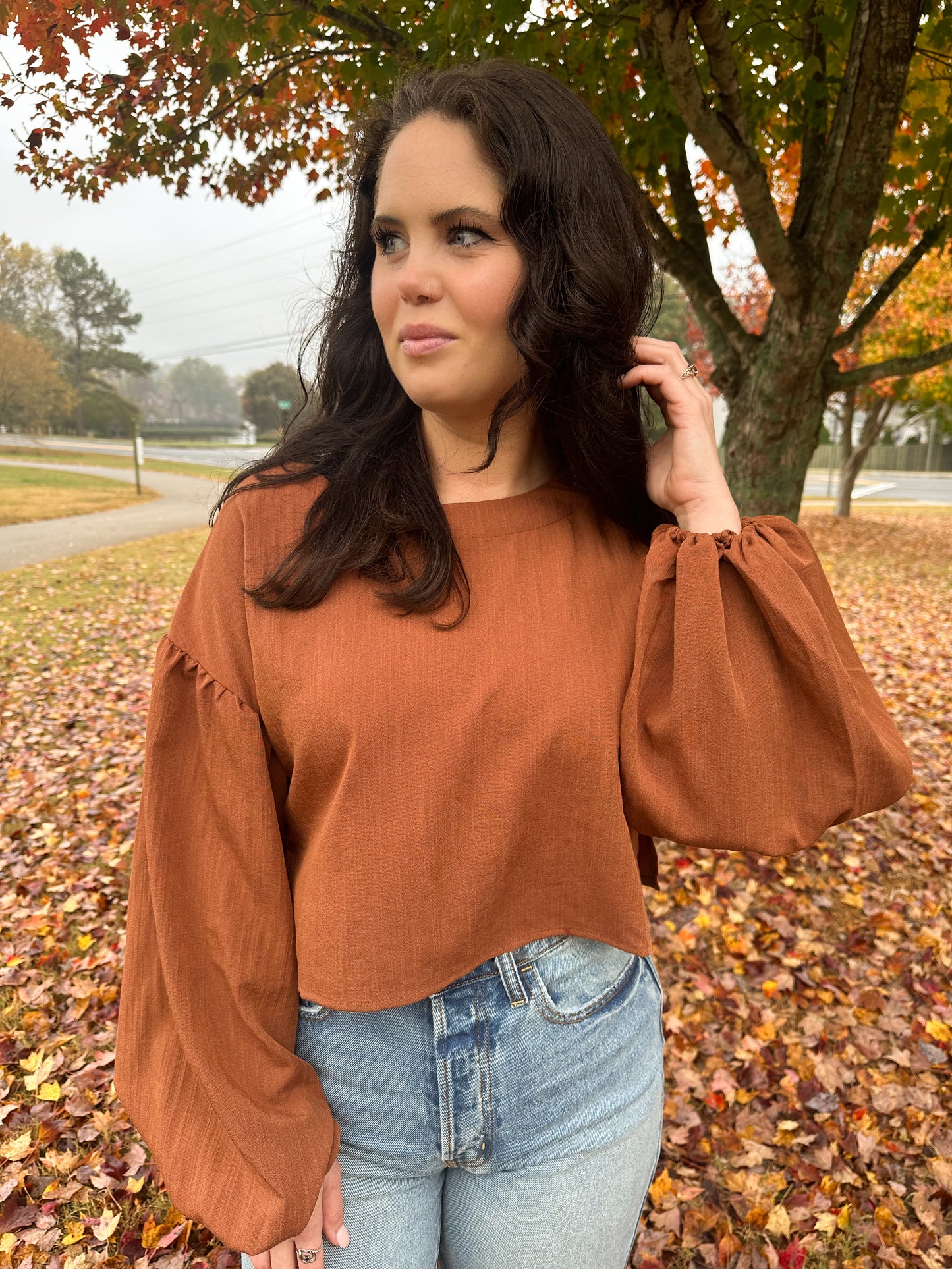 Autumn Breeze Top-Brick