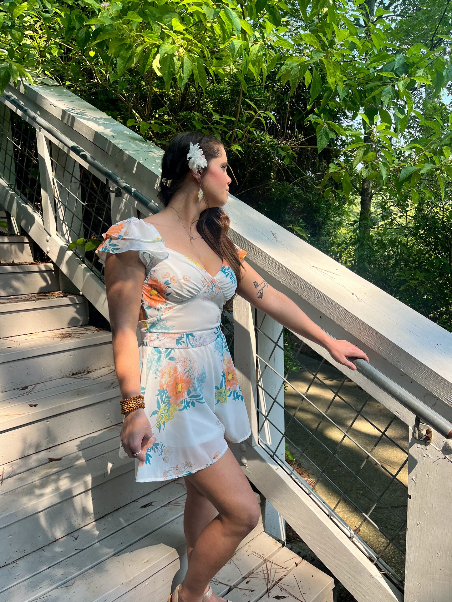 Love Destination Romper-White