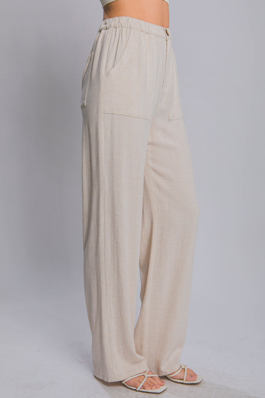 Summer Staple Linen Pants-Oatmeal