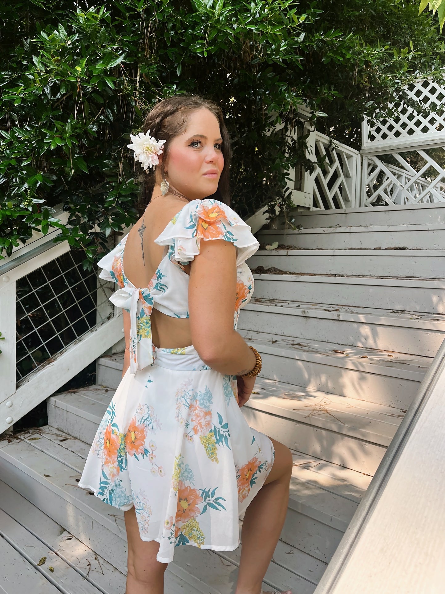 Love Destination Romper-White