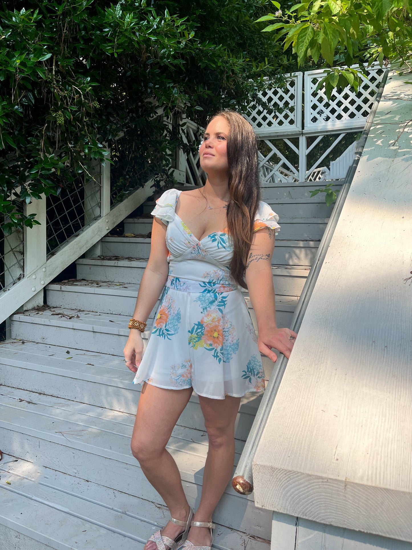 Love Destination Romper-White