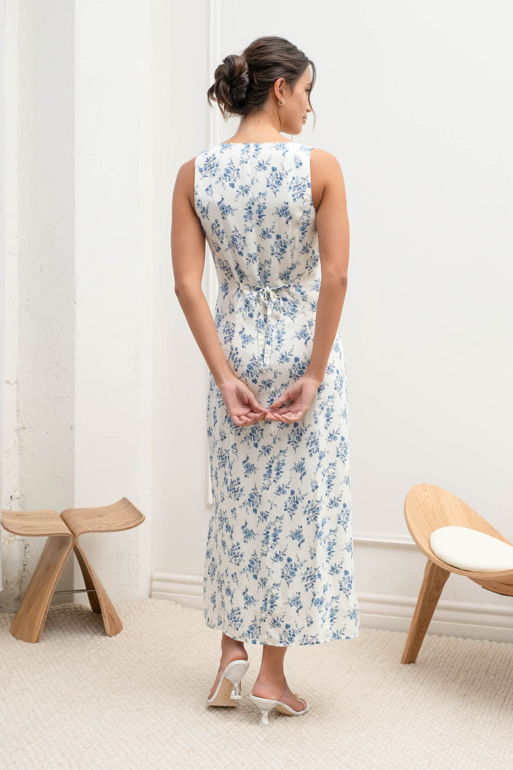Summer Love Story Dress-White/Blue