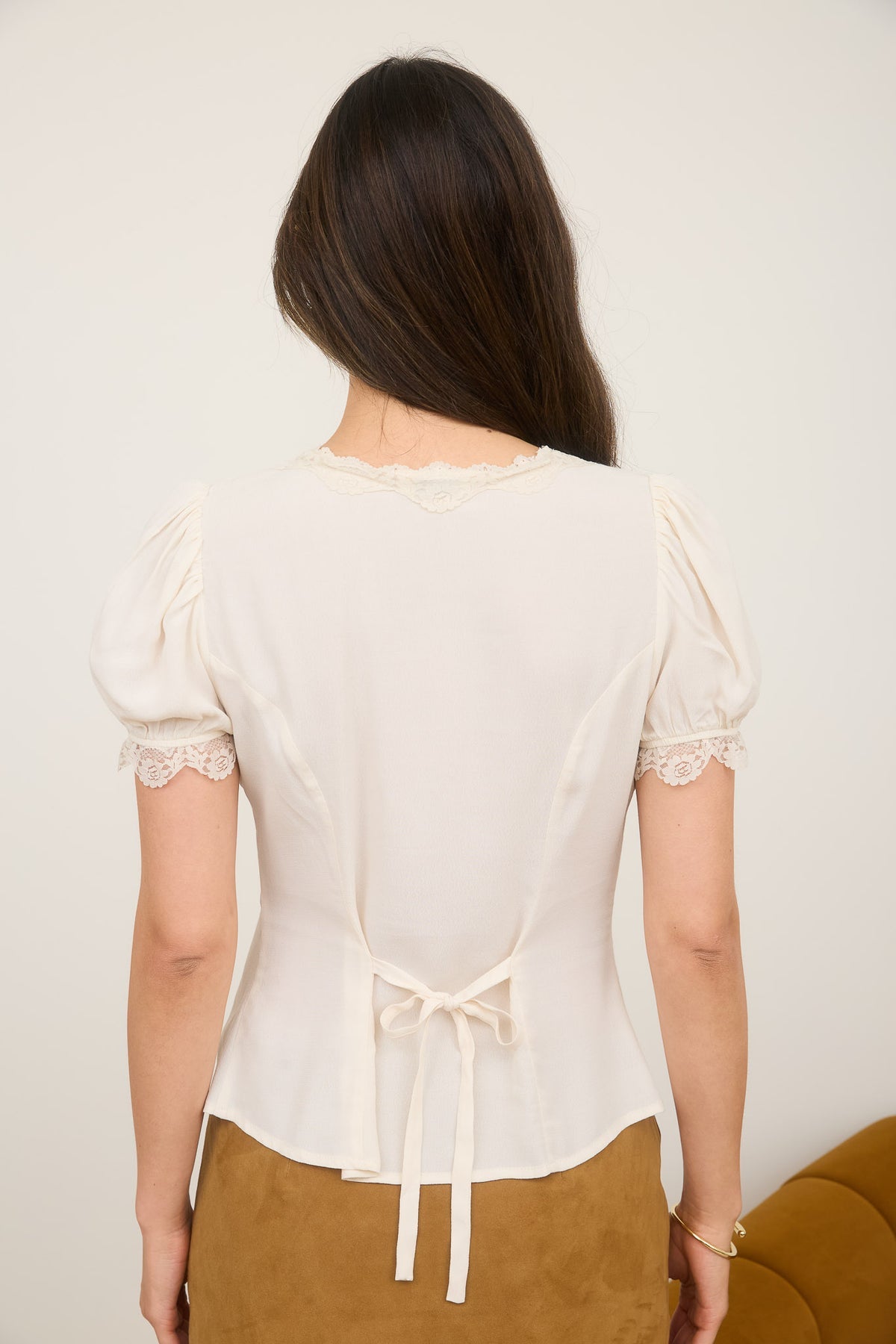 Miel + Lace Top- Cream