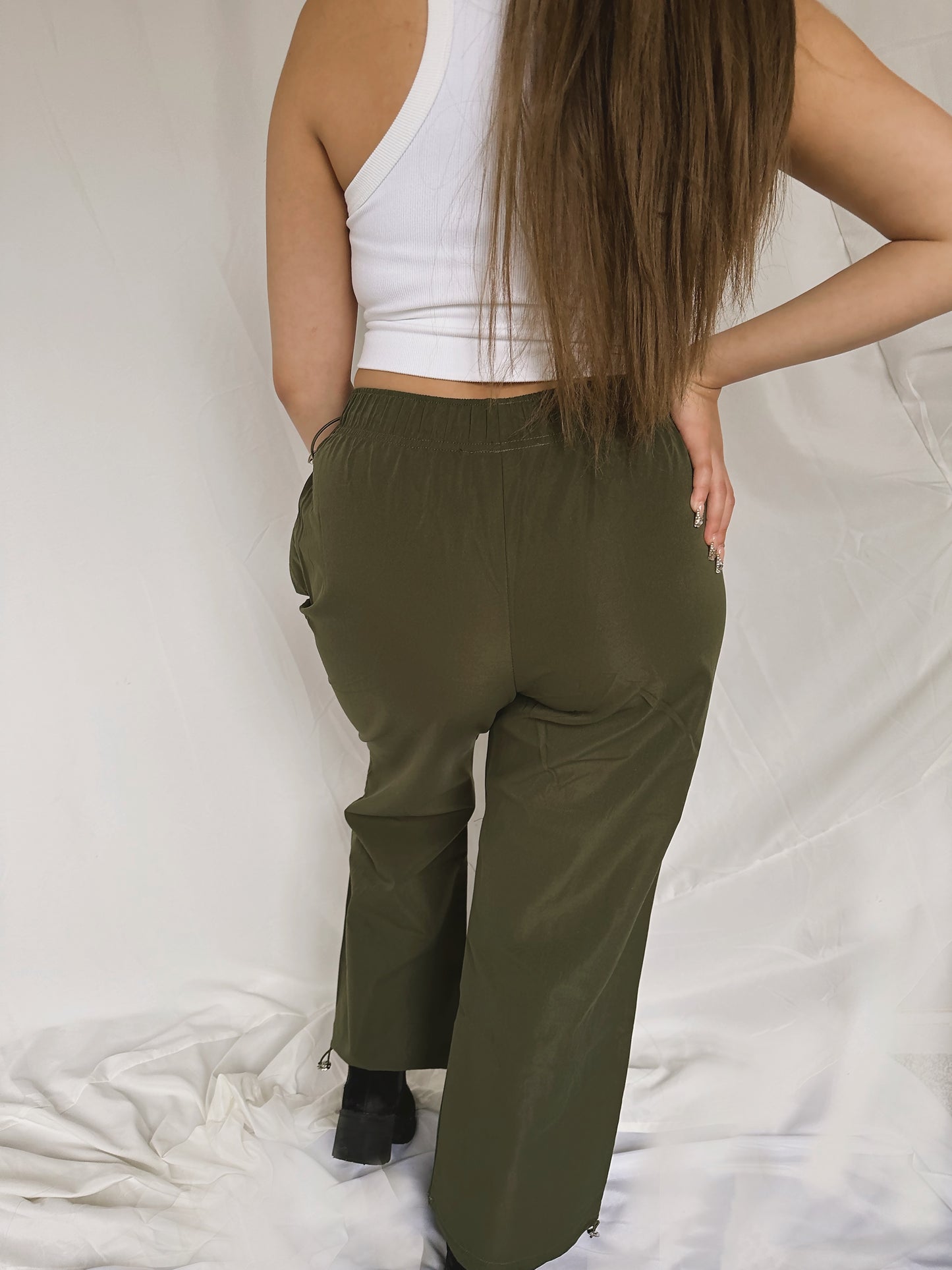 Baggy Y2K Pants-Olive