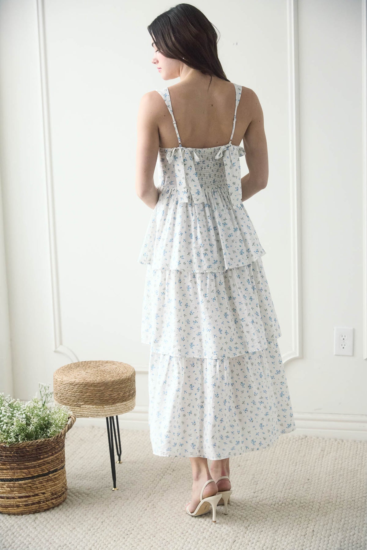 My Time to Bloom Dress-Ivory/blue