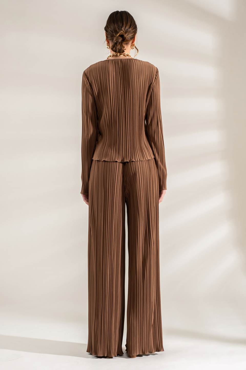 Lavish Nights Plisse Set-Brown