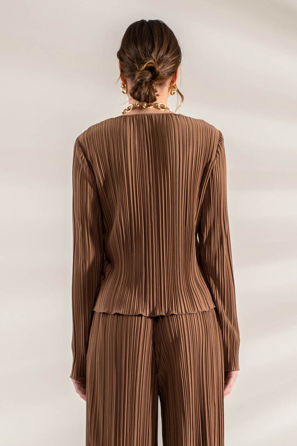 Lavish Nights Plisse Set-Brown