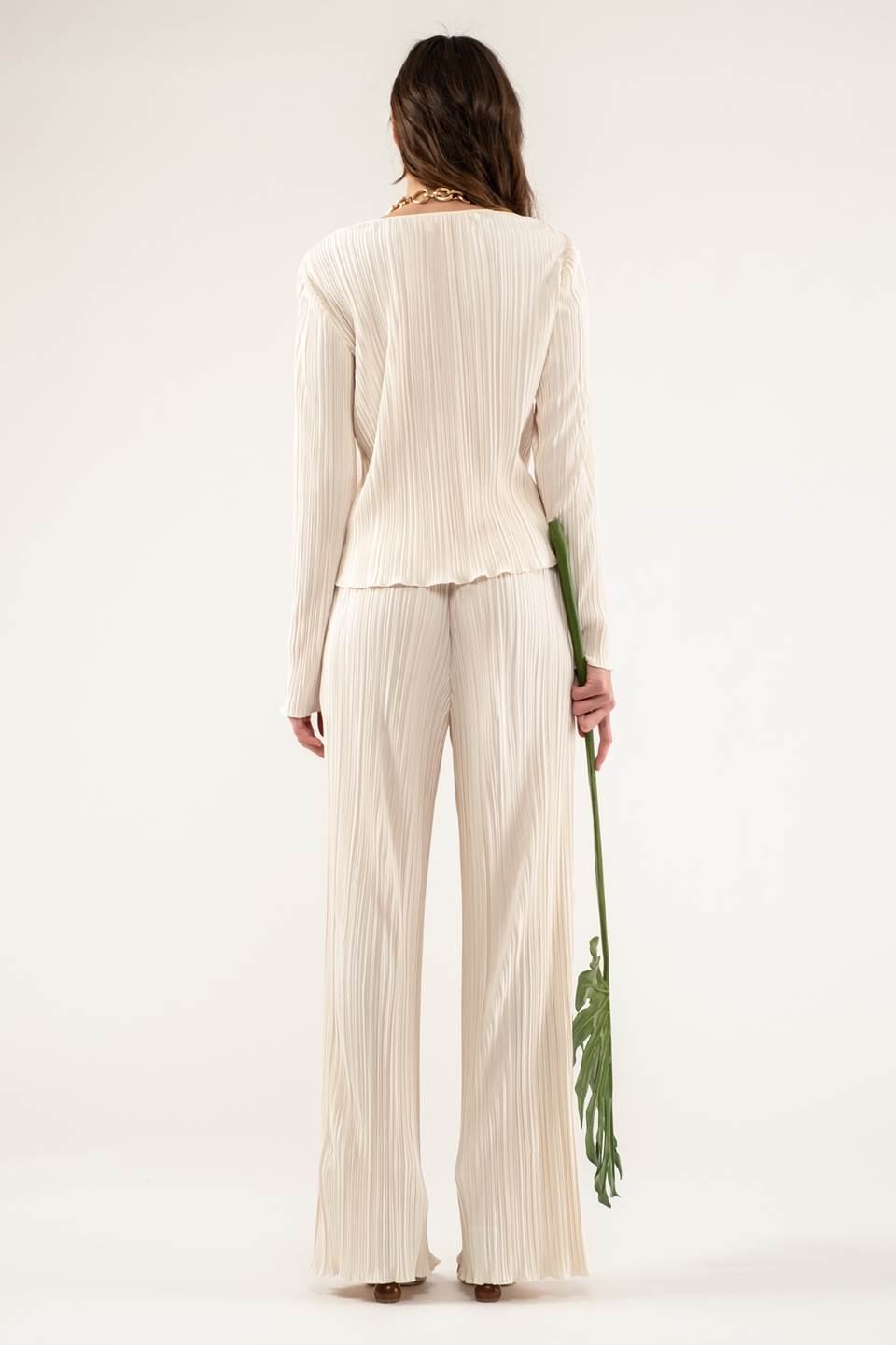 Lavish Nights Plisse Set-Ivory