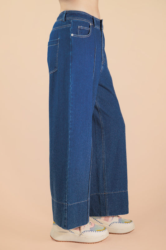 Wide Leg Denim-Indigo