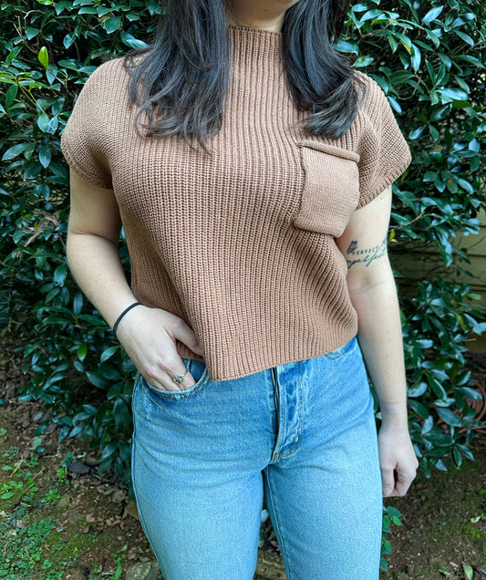 FALL-ing for you Knit Top-Camel