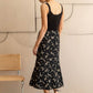 Maya Floral Skirt-Black