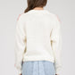 Bow Knit cardigan-Pink/Ivory