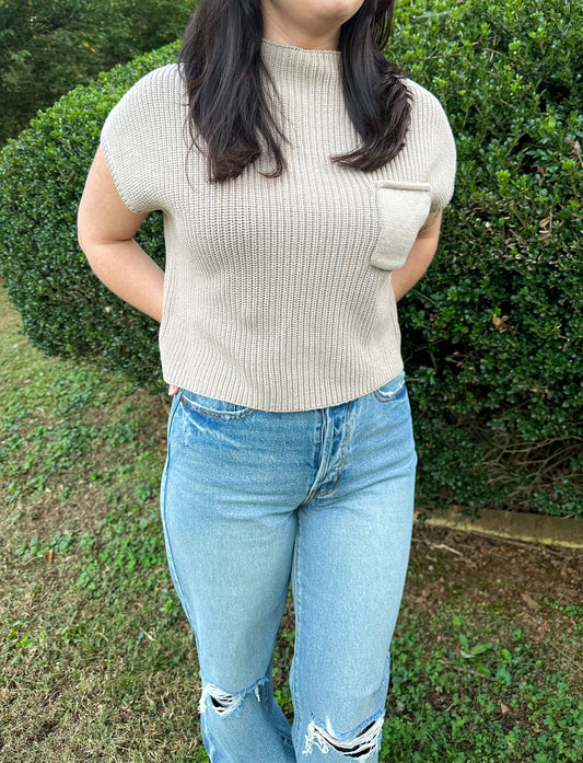 FALL-ing for you Knit Top-Sand