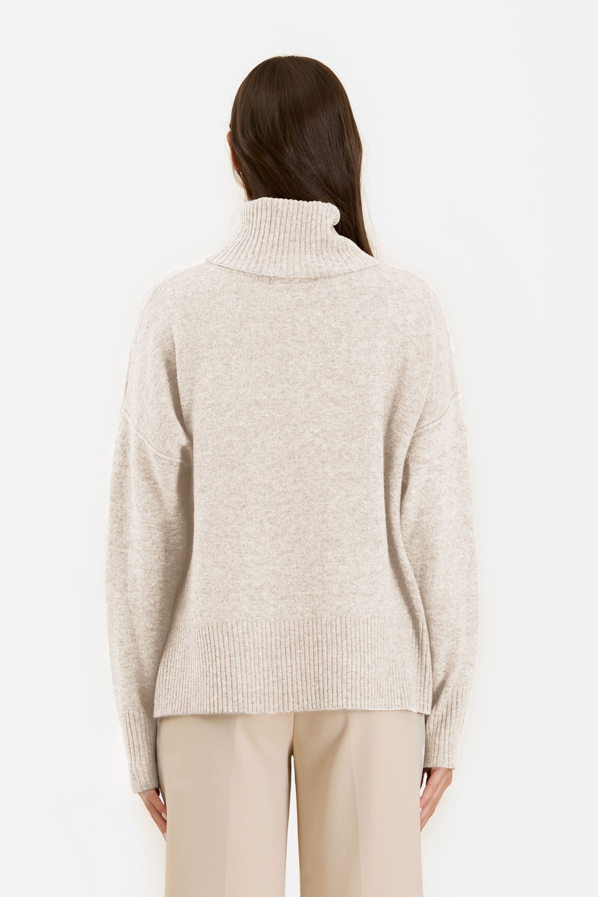 Train to NY Turtleneck Top-Oatmeal