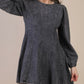 Mineral Washed Denim Dress- Grey