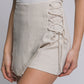 Dandelions Linen Skort-Oatmeal