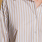 Perfect Day Striped Button Down-Taupe