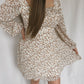 Falling Leaves Dress-Ivory/multi