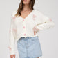 Bow Knit cardigan-Pink/Ivory