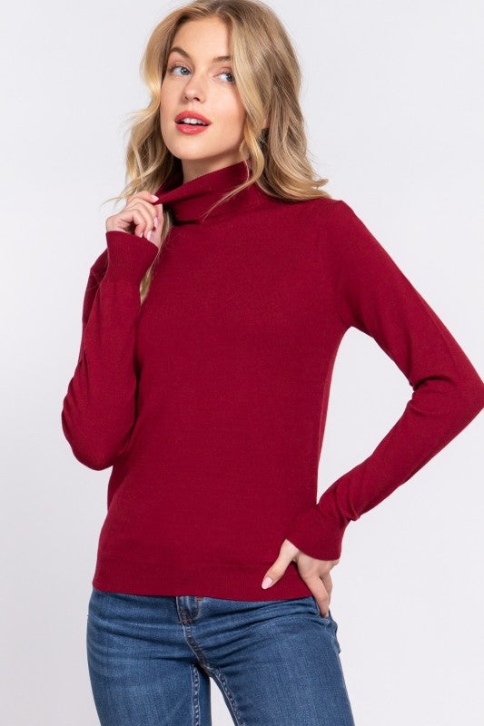 Classy and cozy Turtleneck-Wine