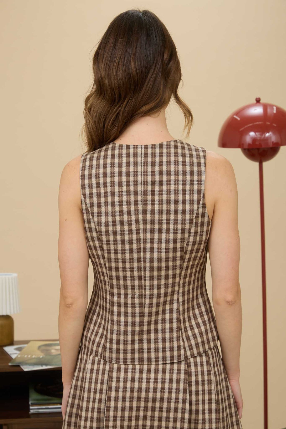 Mocha Latte Plaid-Vest
