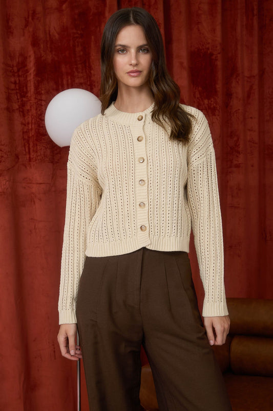 Warm Habits Knit Cardigan-Oatmeal