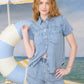 Timeless Chambray Top- Blue