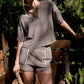 Solana Stripe Top- Brown