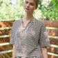 Solana Stripe Top- Brown