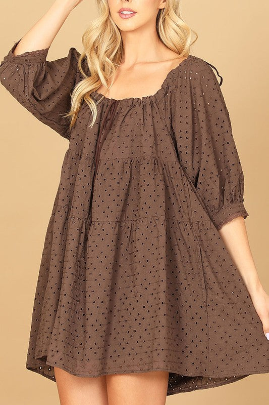 For the Moment Dress-Brown