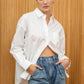 Mid Morning Button up Top-White
