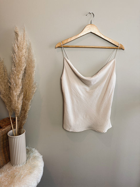 Evelyn Cowl Neck Top-Ivory